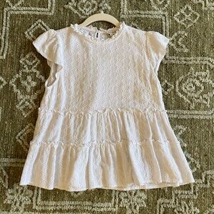 White Eyelet Ruffle Top S